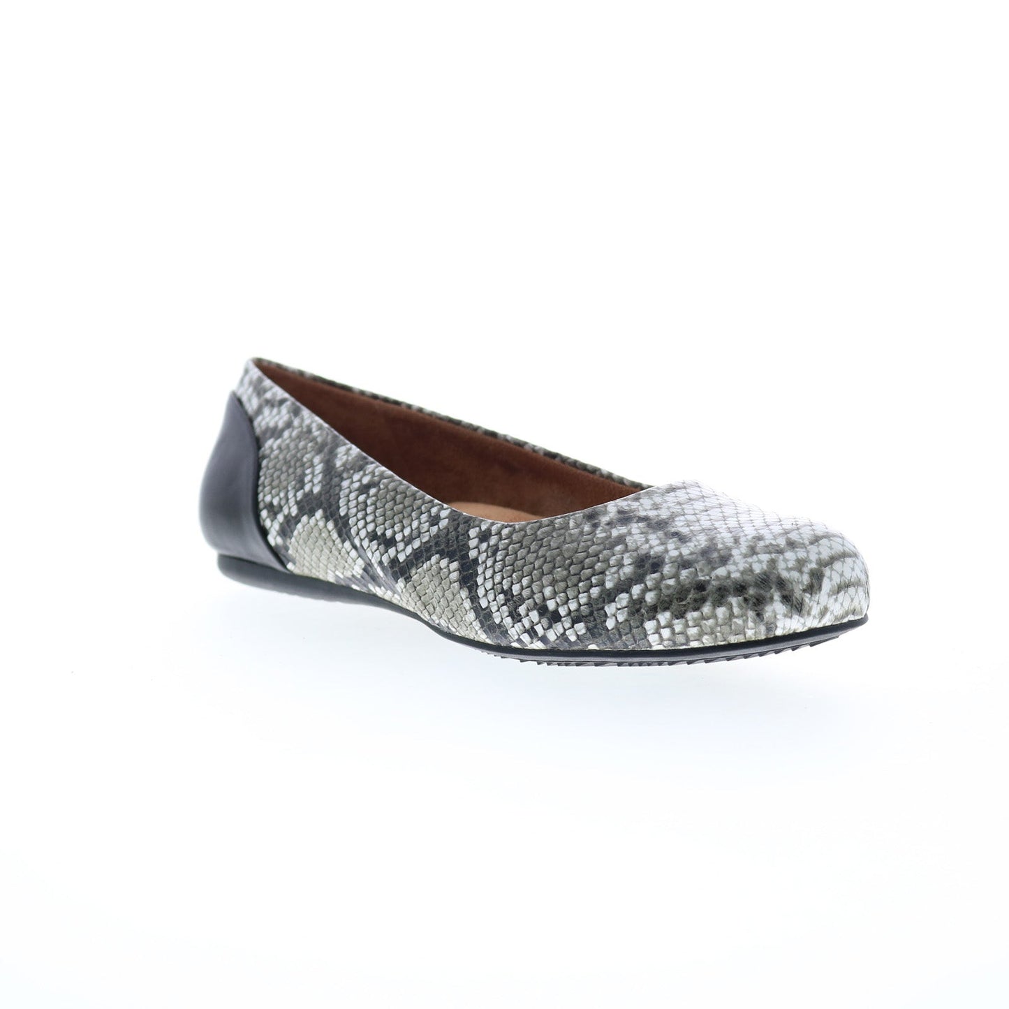 Softwalk Sonoma S1862-028 Womens Gray Narrow Leather Ballet Flats Shoes