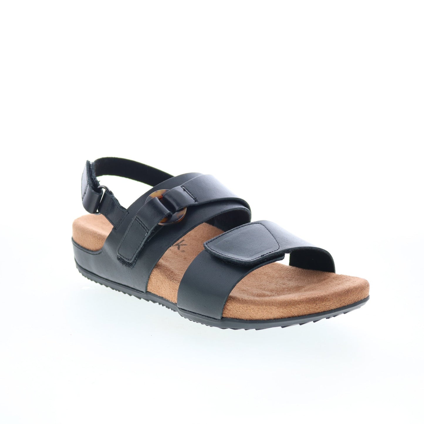 Softwalk Benissa S2001-001 Womens Black Leather Strap Sandals Shoes