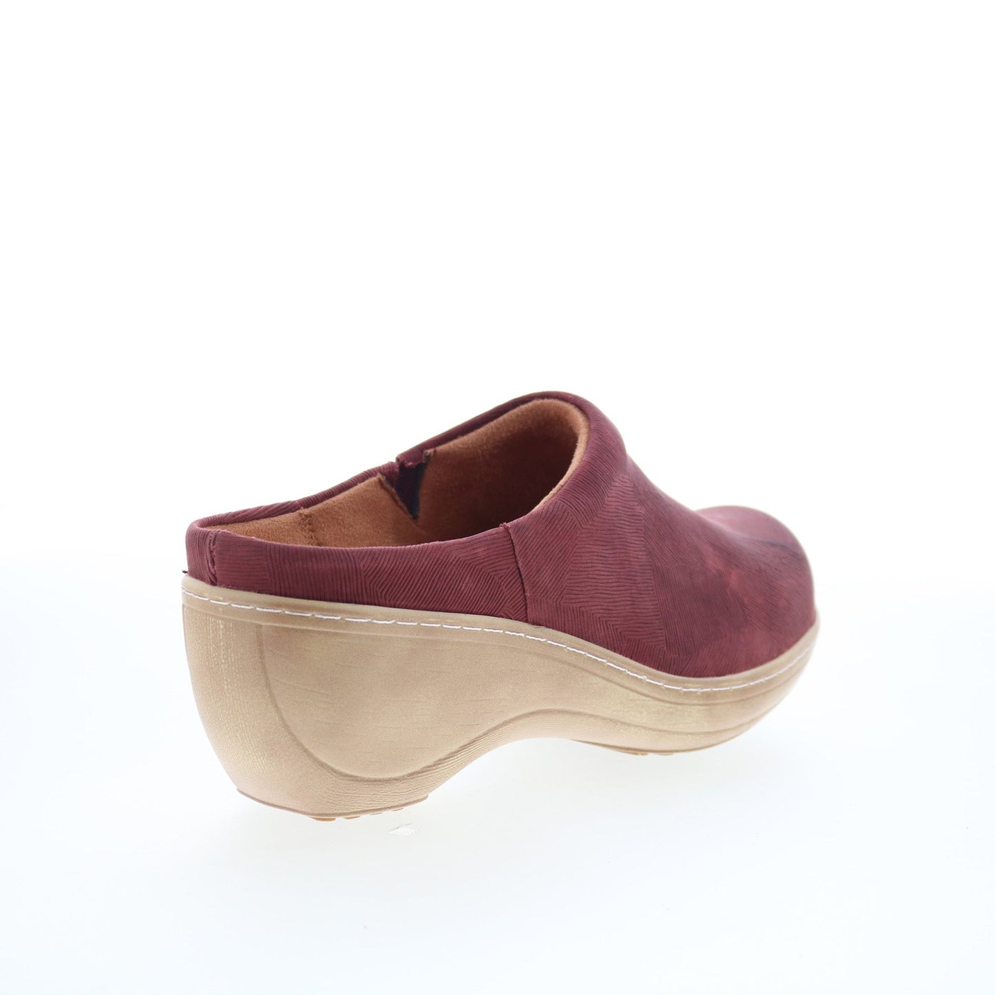 SoftWalk Madison S2056-247 Womens Burgundy Leather Slip On Clog Flats Shoes