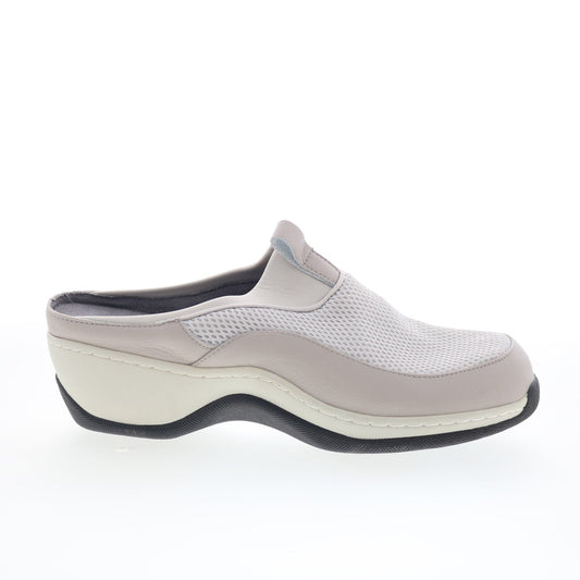 SoftWalk Aberdeen S2100-058 Womens Gray Leather Slip On Clog Flats Shoes