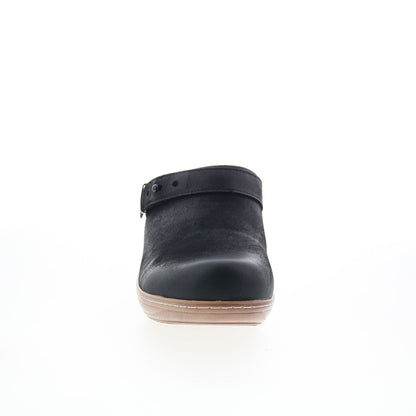 SoftWalk Marquette S2108-004 Womens Black Leather Slip On Clog Flats Shoes