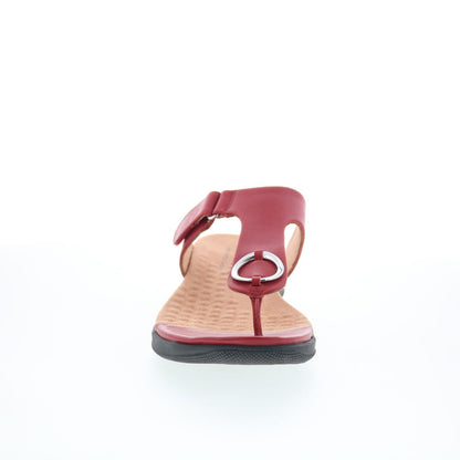 SoftWalk Talara S2215-601 Womens Red Leather Strap Thong Sandals Shoes