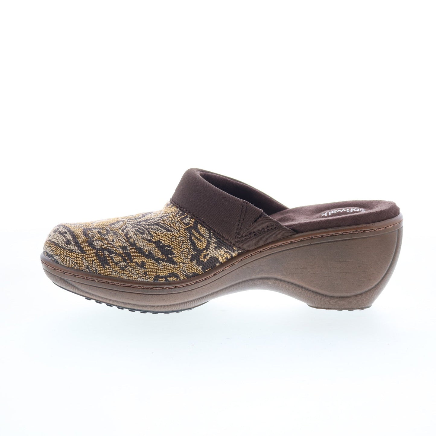 Softwalk Murietta S6015-960 Womens Brown Narrow Canvas Clog Flats Shoes