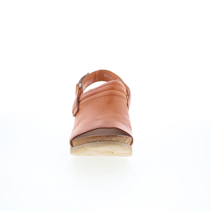 Miz Mooz Sabina Womens Brown Leather Strap Wedges Sandals Shoes
