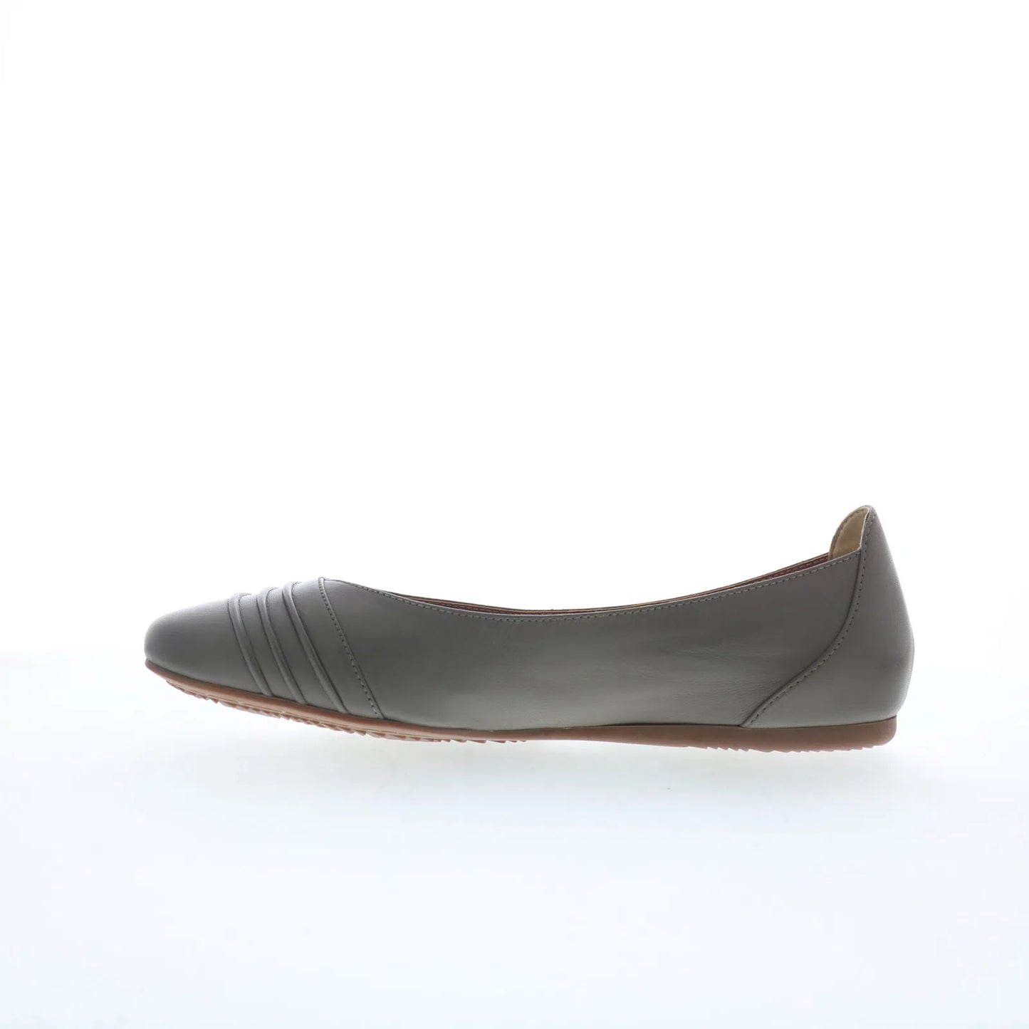 Softwalk Safi S2158-312 Womens Gray Leather Slip On Ballet Flats Shoes