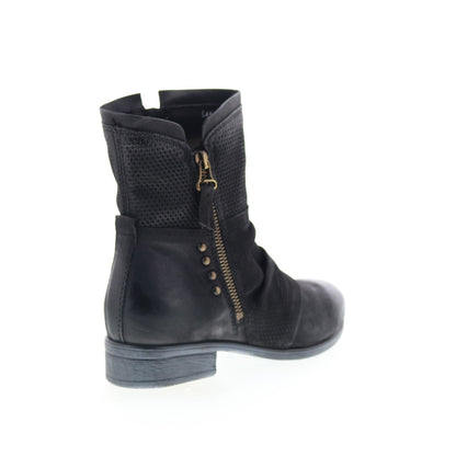 Miz Mooz Sandi Womens Black Leather Zipper Casual Dress Boots