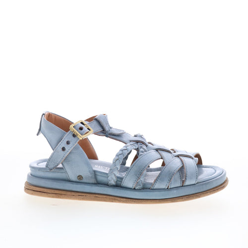 A.S. 98 Saul Womens Blue Leather Hook & Loop Strap Sandals Shoes