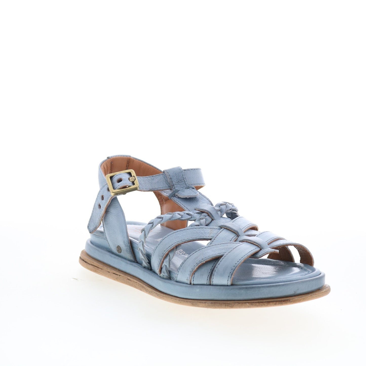 A.S. 98 Saul Womens Blue Leather Hook & Loop Strap Sandals Shoes