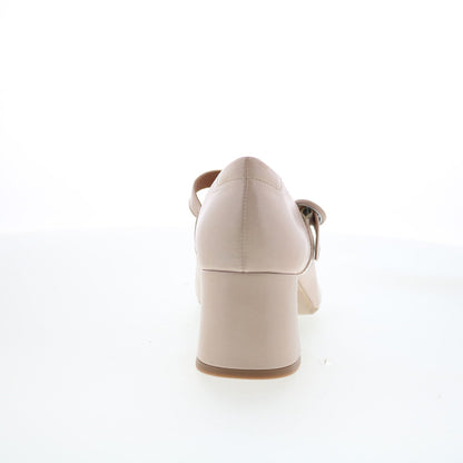Miz Mooz Seely Womens Beige Leather Hook & Loop Pumps Heels Shoes