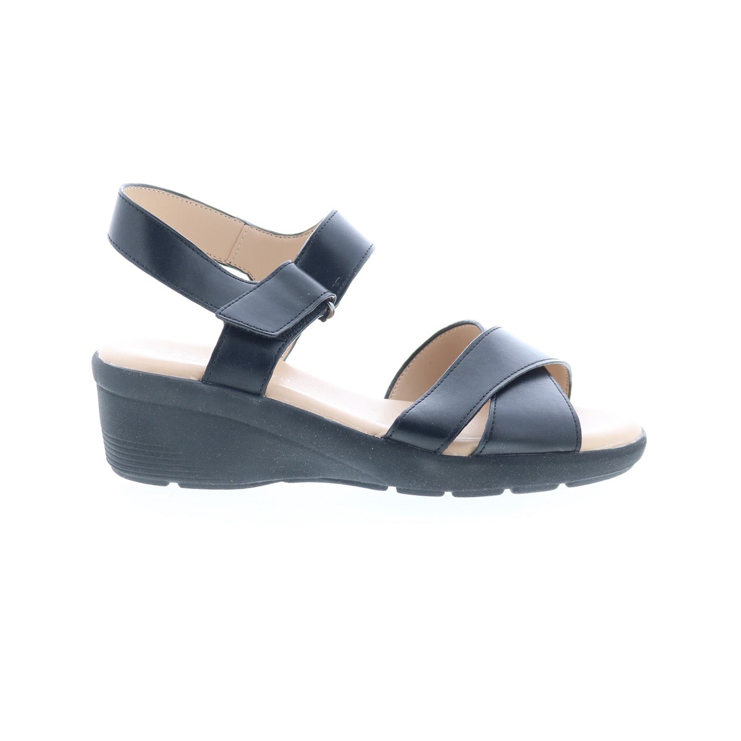 Easy Spirit Pacey 3 SEPACEY3 Womens Black Wide Wedges Sandals Shoes