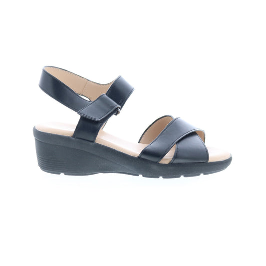 Easy Spirit Pacey 3 SEPACEY3 Womens Black Wide Wedges Sandals Shoes