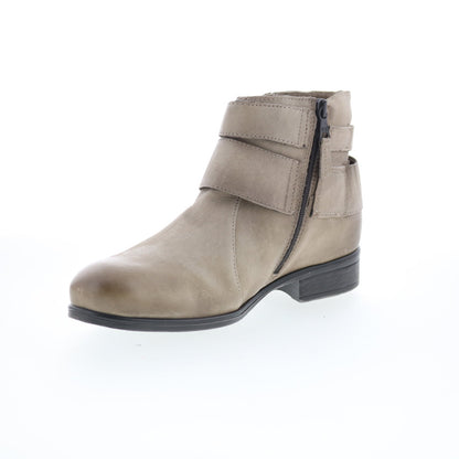 Miz Mooz Shermie Womens Gray Leather Zipper Ankle & Booties Boots