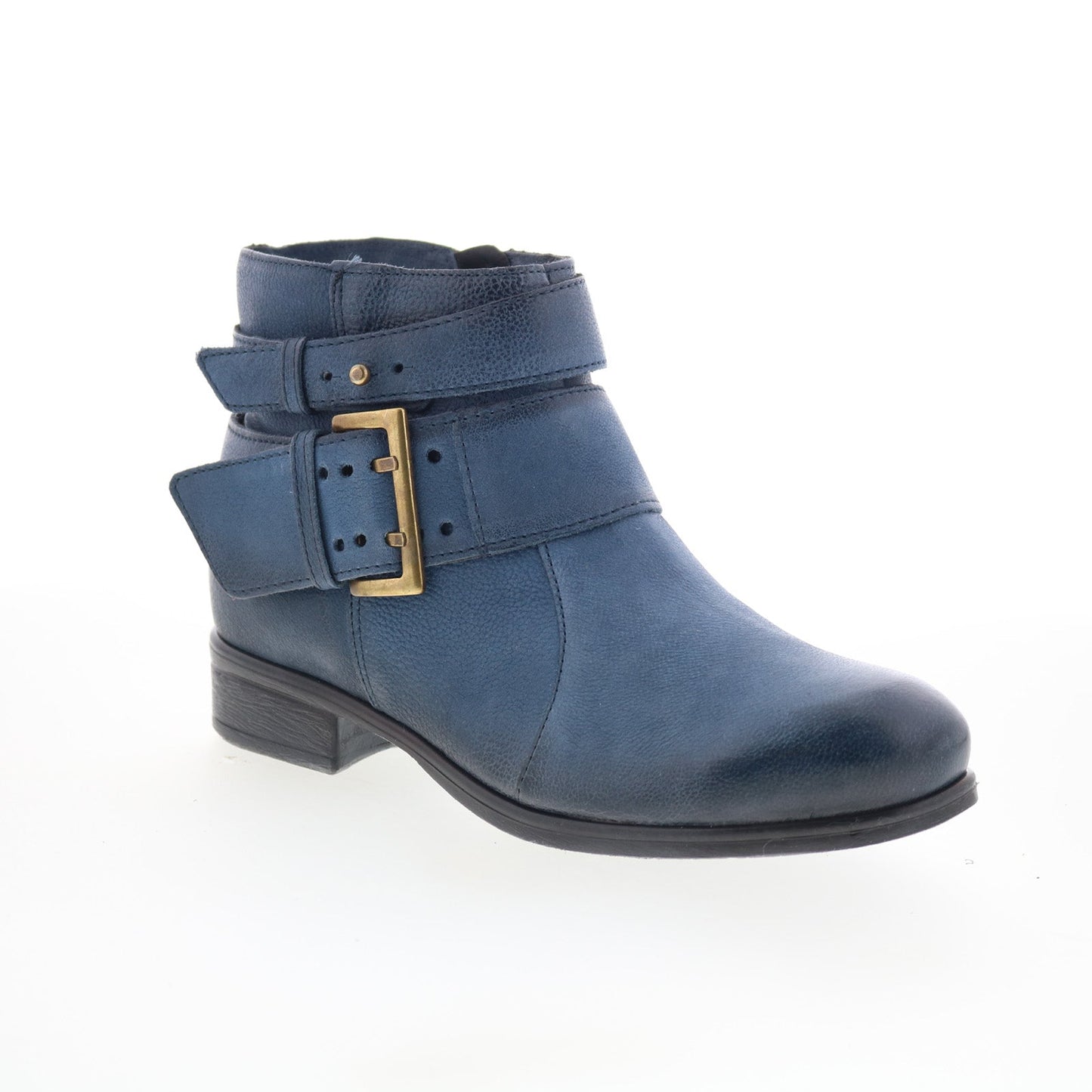 Miz Mooz Shermie Womens Blue Leather Zipper Ankle & Booties Boots