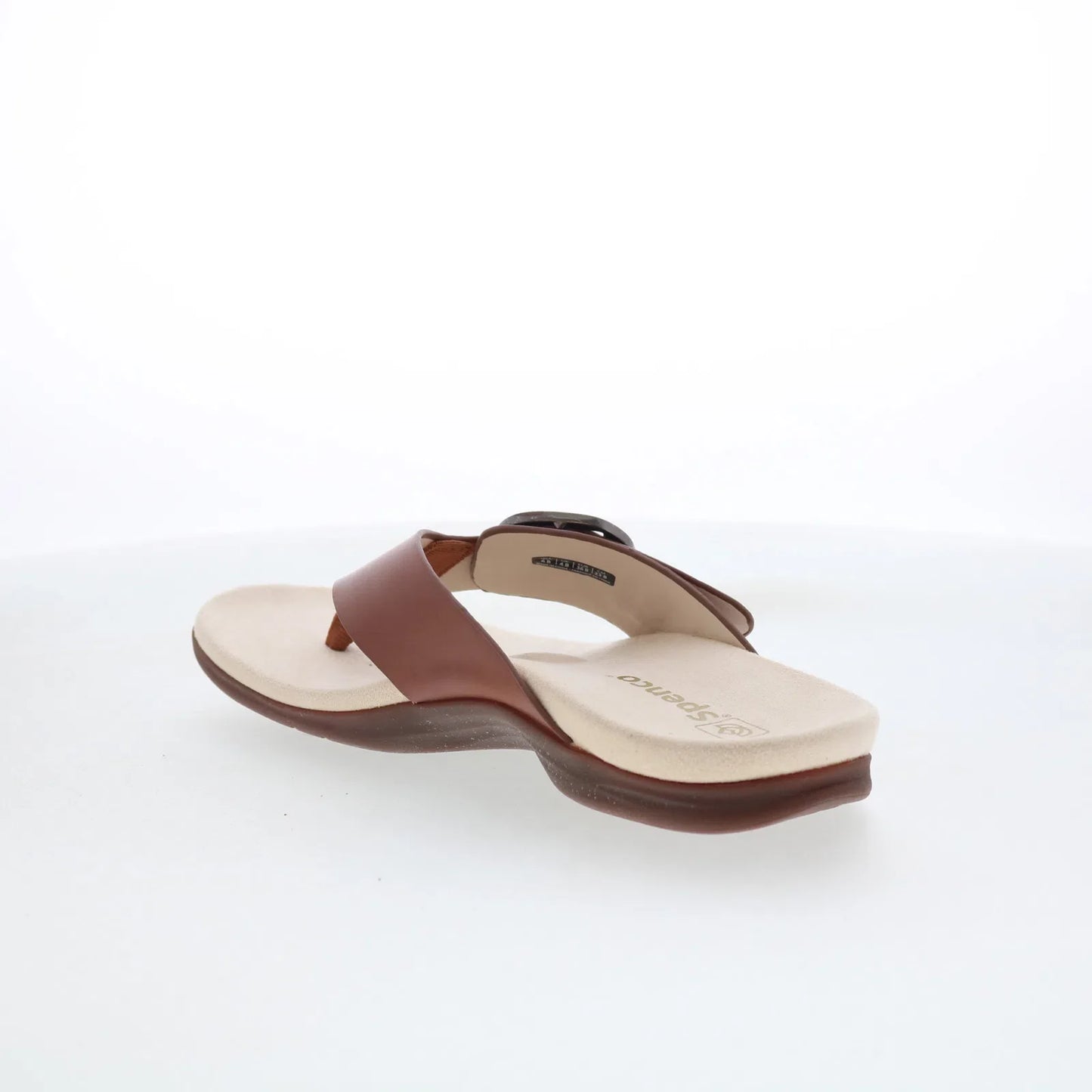 Spenco Sierra SP1068SAD Womens Brown Leather Flip-Flops Sandals Shoes