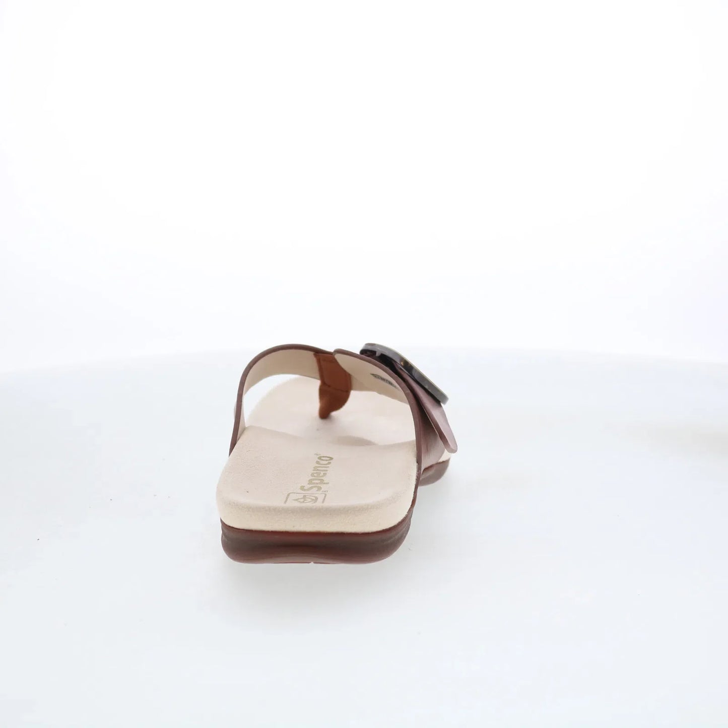Spenco Sierra SP1068SAD Womens Brown Leather Flip-Flops Sandals Shoes