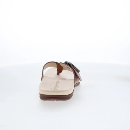 Spenco Sierra SP1068SAD Womens Brown Leather Flip-Flops Sandals Shoes