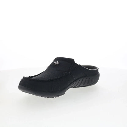 Spenco Siesta Prana SLD SP1226BLK Womens Black Canvas Clogs Slippers Shoes