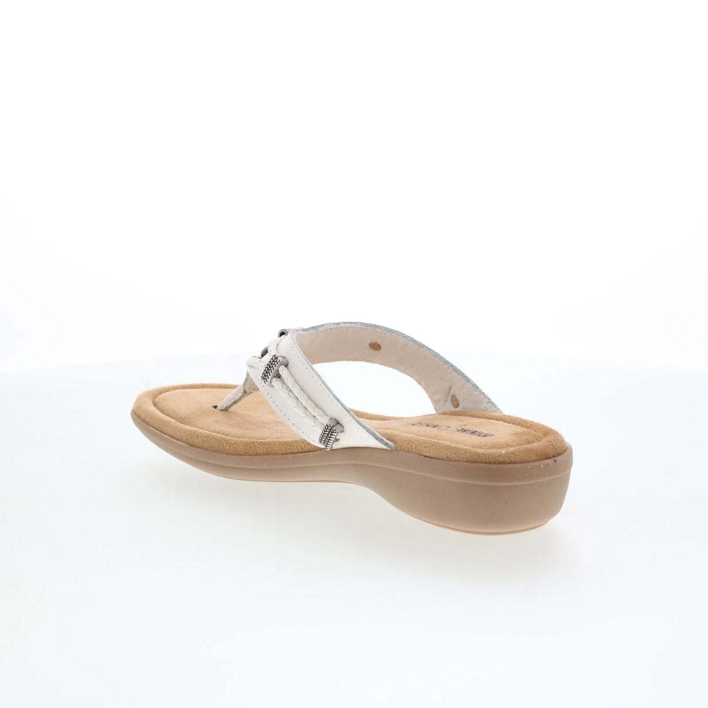 Minnetonka Silverbay 5909100 Womens White Leather Flip-Flops Sandals Shoes