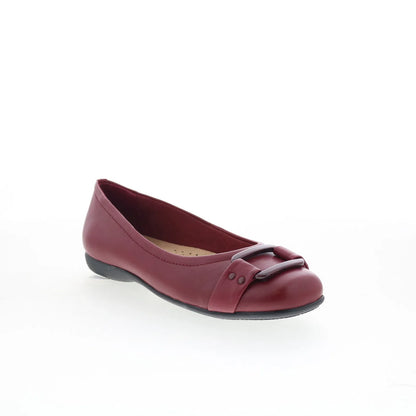 Trotters Sizzle Signature T1251-642 Womens Red Leather Ballet Flats Shoes