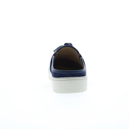 Spenco Barbados Slide SP1089PEA Womens Blue Suede Slip On Mule Sandals Shoes