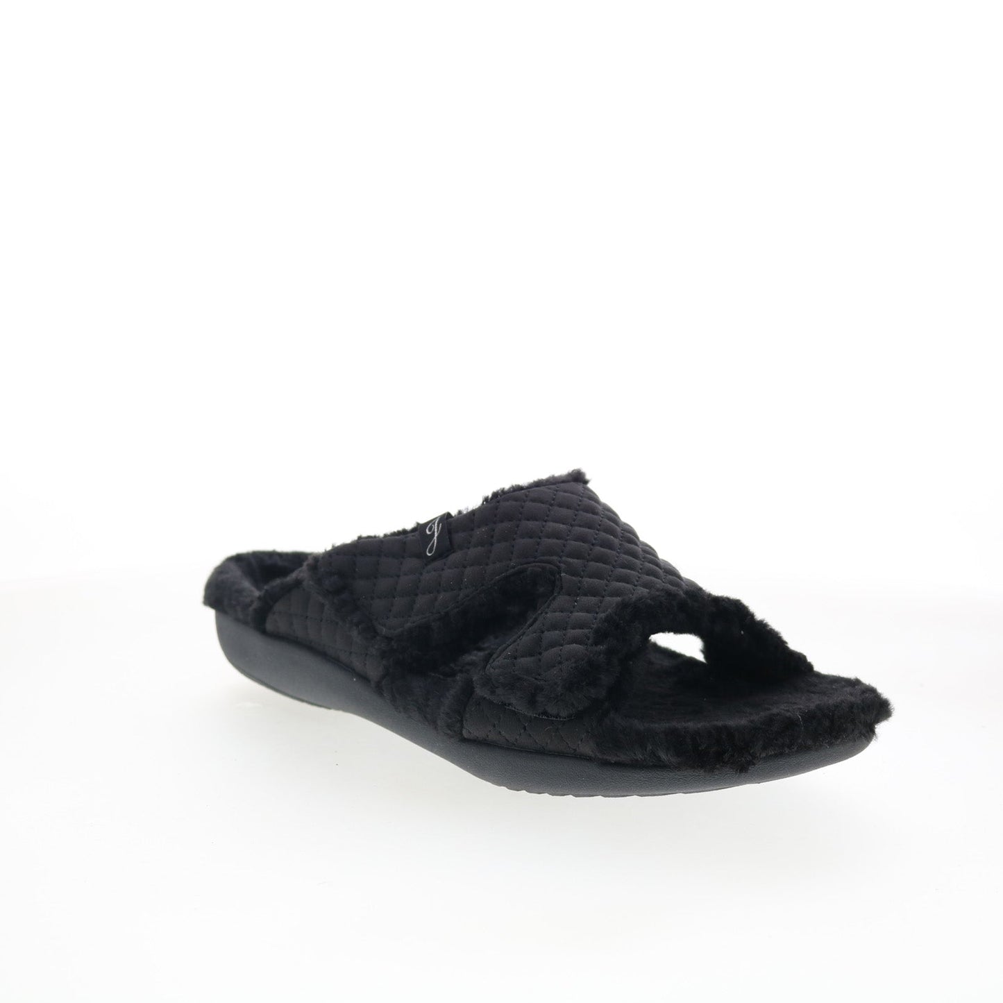 Spenco Janie Slipper SP1113BLK Womens Black Canvas Slides Sandals Shoes