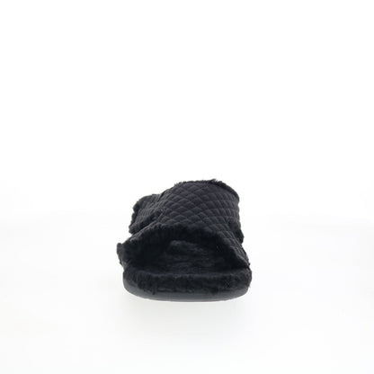 Spenco Janie Slipper SP1113BLK Womens Black Canvas Slides Sandals Shoes