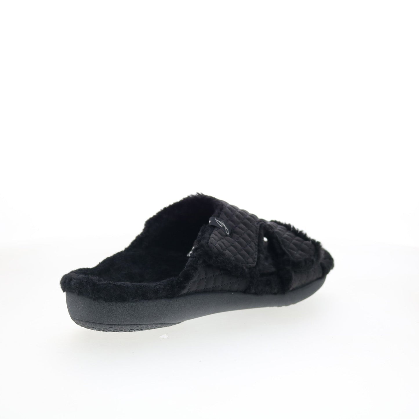 Spenco Janie Slipper SP1113BLK Womens Black Canvas Slides Sandals Shoes