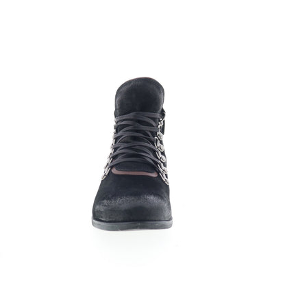 Miz Mooz Steffy Womens Black Leather Zipper Ankle & Booties Boots