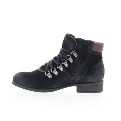 Miz Mooz Steffy Womens Black Leather Zipper Ankle & Booties Boots