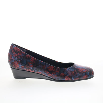 Trotters Lauren T1110-455 Womens Blue Leather Slip On Ballet Flats Shoes