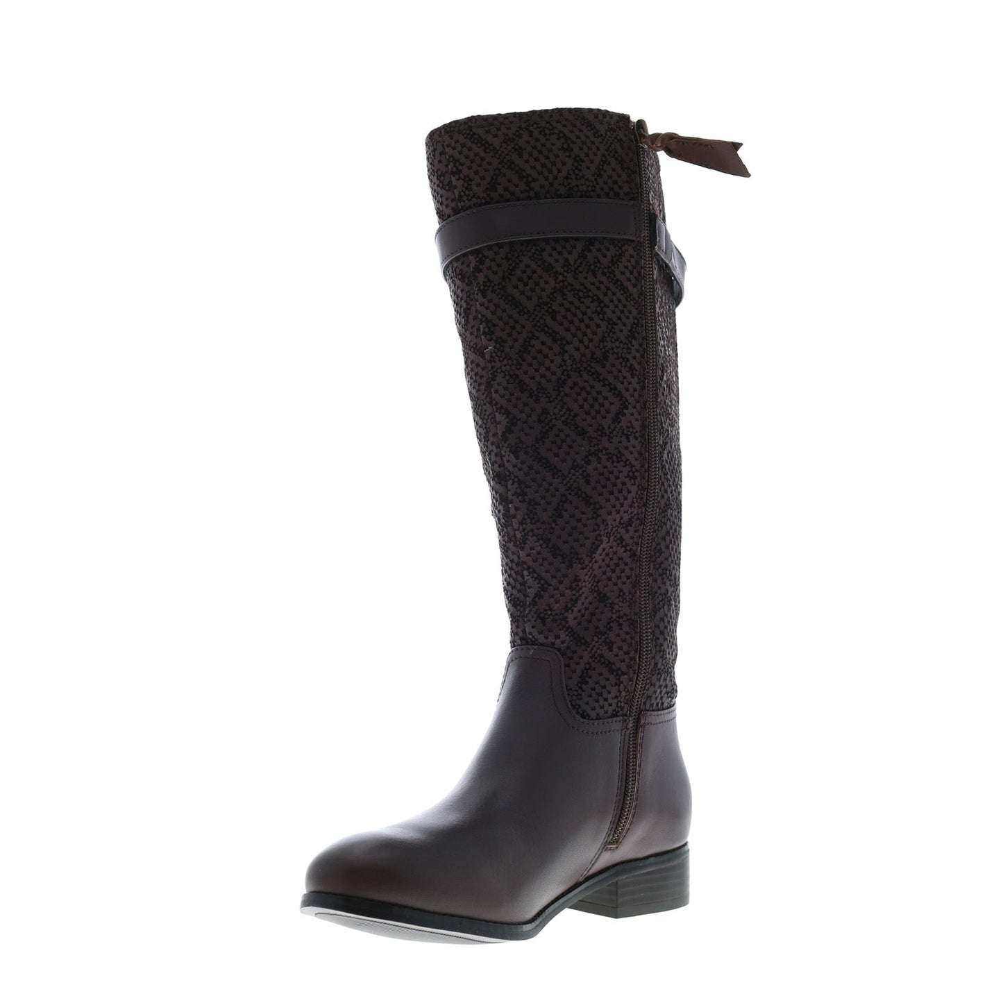 Trotters Lyra Wide Calf T1669-273 Womens Brown Leather Knee High Boots