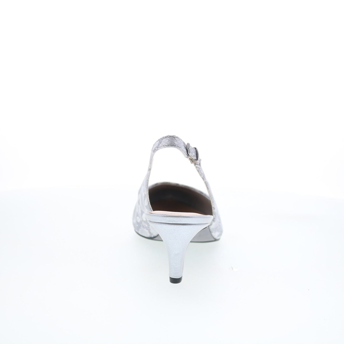 Trotters Keely T1907-063 Womens Gray Leather Slingback Heels Shoes