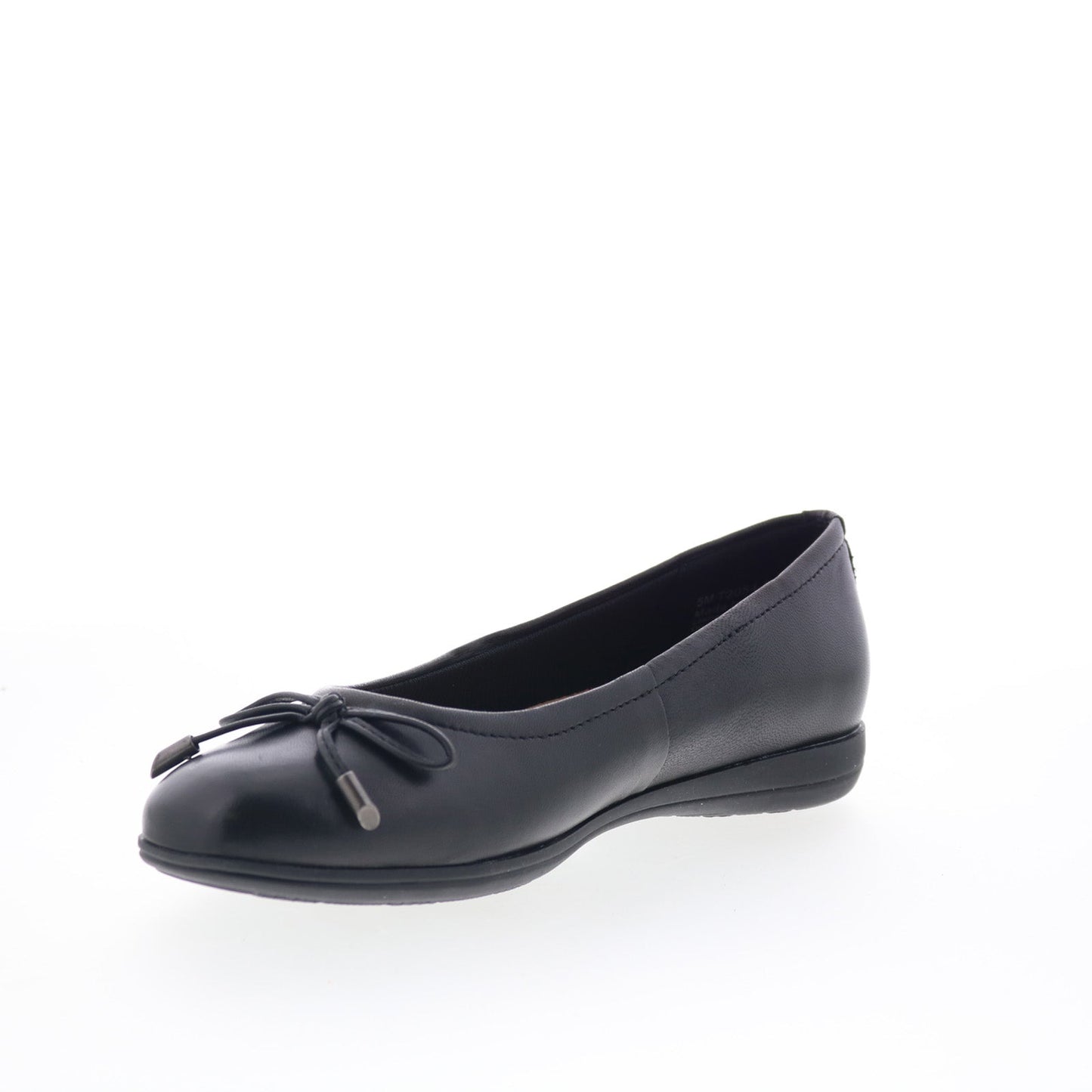 Trotters Dellis T2054-001 Womens Black Leather Slip On Ballet Flats Shoes