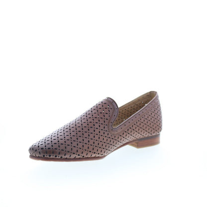 Trotters Ginger T2219-215 Womens Brown Leather Slip On Loafer Flats Shoes