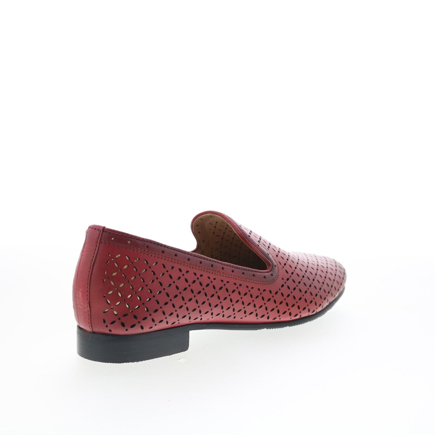 Trotters Ginger T2219-600 Womens Red Leather Slip On Loafer Flats Shoes