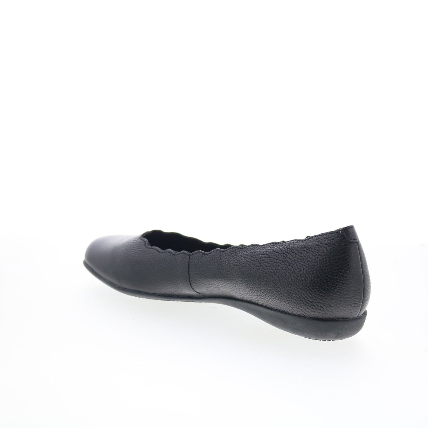 Trotters Sabine T2255-001 Womens Black Leather Slip On Ballet Flats Shoes