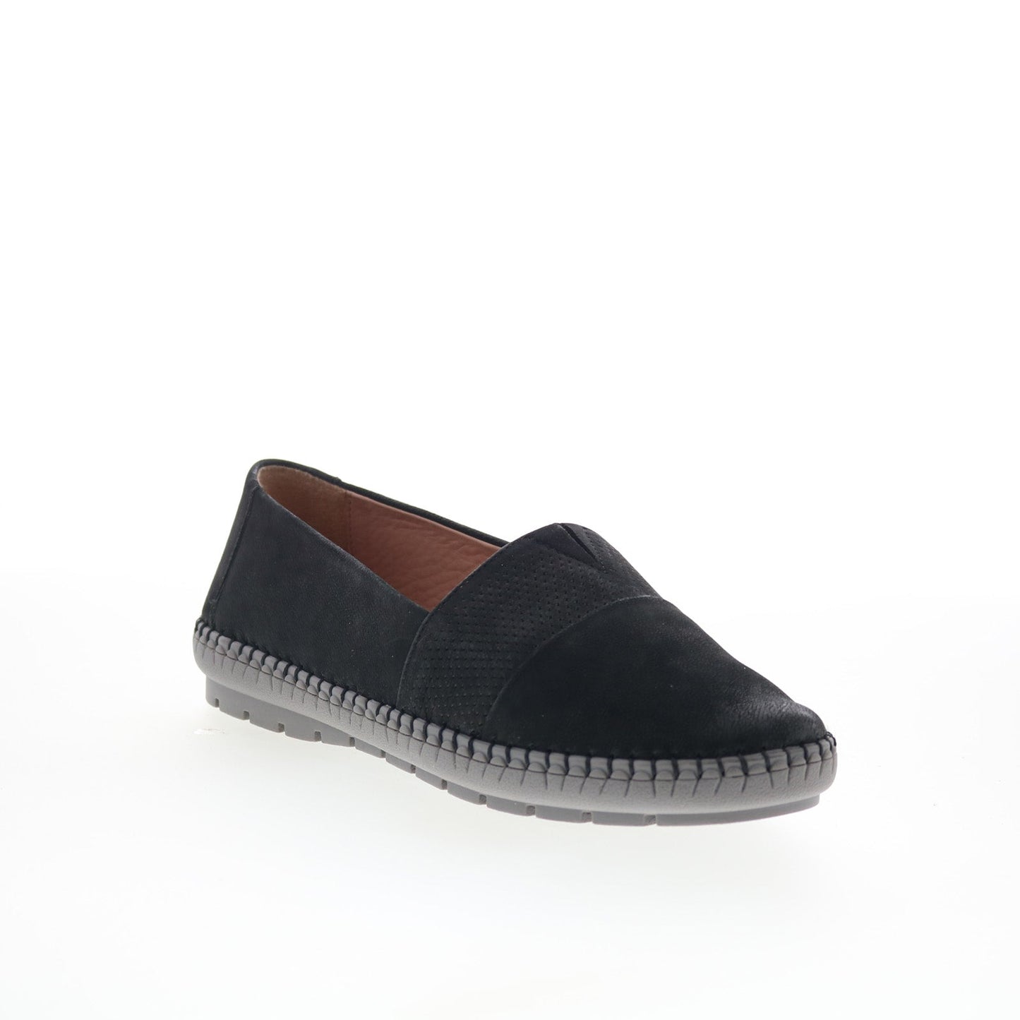 Trotters Ruby T2265-001 Womens Black Leather Slip On Loafer Flats Shoes