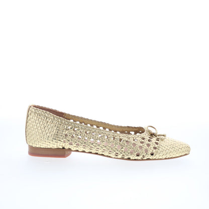 Trotters Edith T2303-719 Womens Gold Synthetic Slip On Loafer Flats Shoes