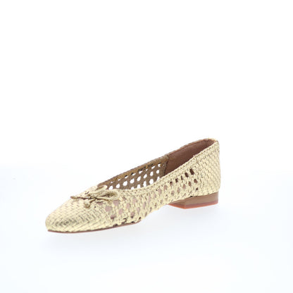 Trotters Edith T2303-719 Womens Gold Synthetic Slip On Loafer Flats Shoes