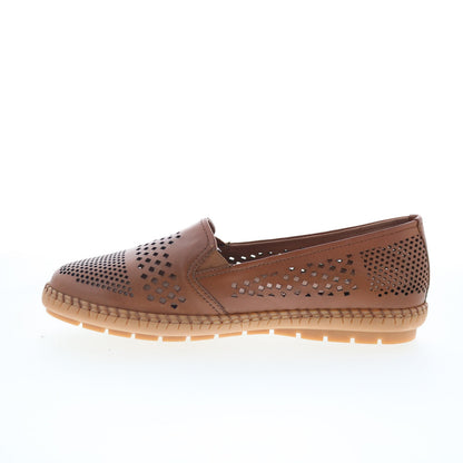 Trotters Royal T2319-215 Womens Brown Leather Slip On Loafer Flats Shoes