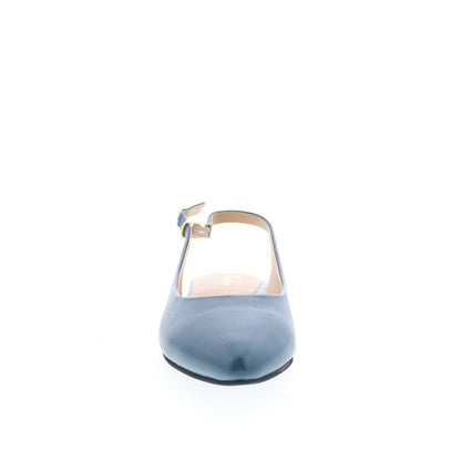 Trotters Evelyn T2403-427 Womens Blue Leather Slingback Flats Shoes