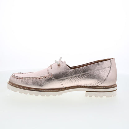 Trotters Farah T2404-720 Womens Gold Leather Loafer Flats Shoes