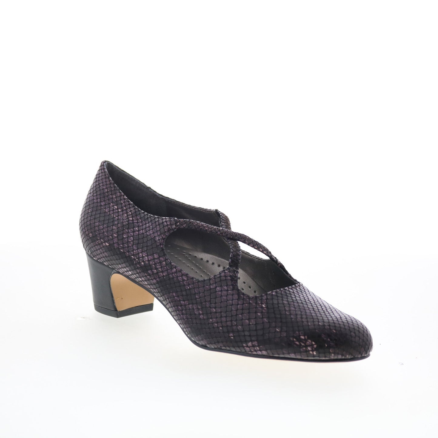 Trotters Jamie T2481-746 Womens Black Leather Slip On Pumps Heels Shoes