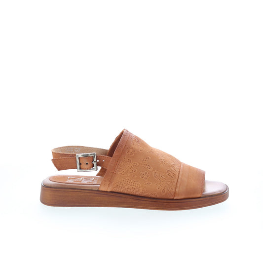 Miz Mooz Guava T29005-101-6154 Womens Brown Leather Slingback Flats Shoes
