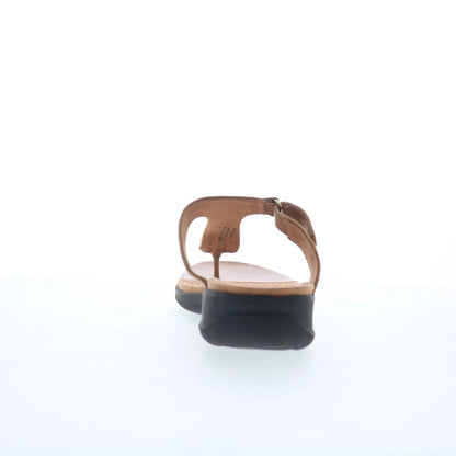 Softwalk Talara S2215-253 Womens Brown Leather Strap Thong Sandals Shoes