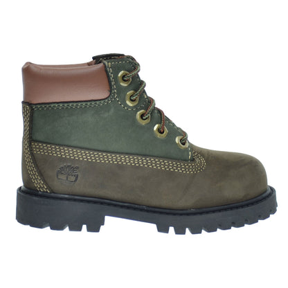 Timberland 6 Inch Premium Waterproof Toddlers/Infants Boots Brown/Green