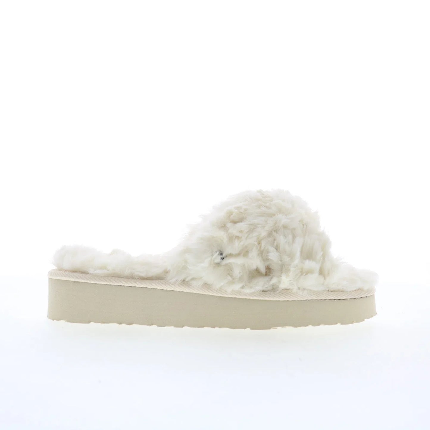 Minnetonka Teddy 3 Crossband 5995104 Womens Beige Slides Slippers Shoes