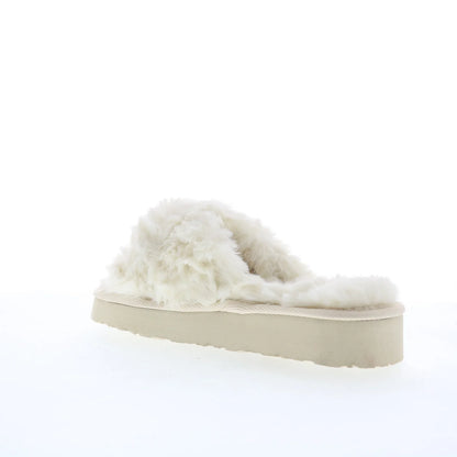 Minnetonka Teddy 3 Crossband 5995104 Womens Beige Slides Slippers Shoes