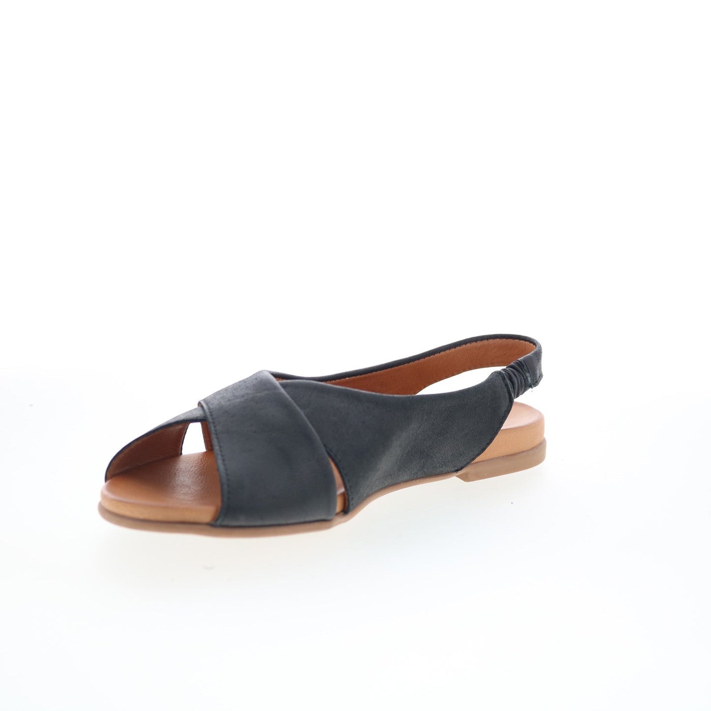 Miz Mooz Thayne Womens Black Leather Slip On Slingback Sandals Shoes