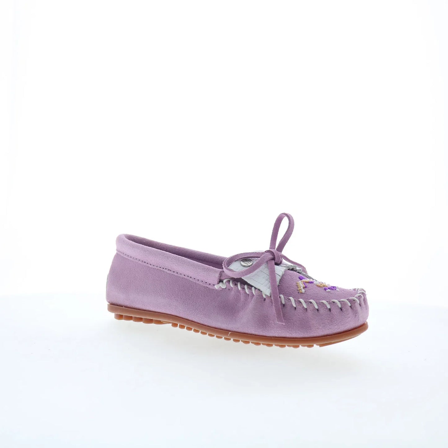 Minnetonka Thunderbird Animikii 629TB Womens Purple Suede Loafer Flats Shoes